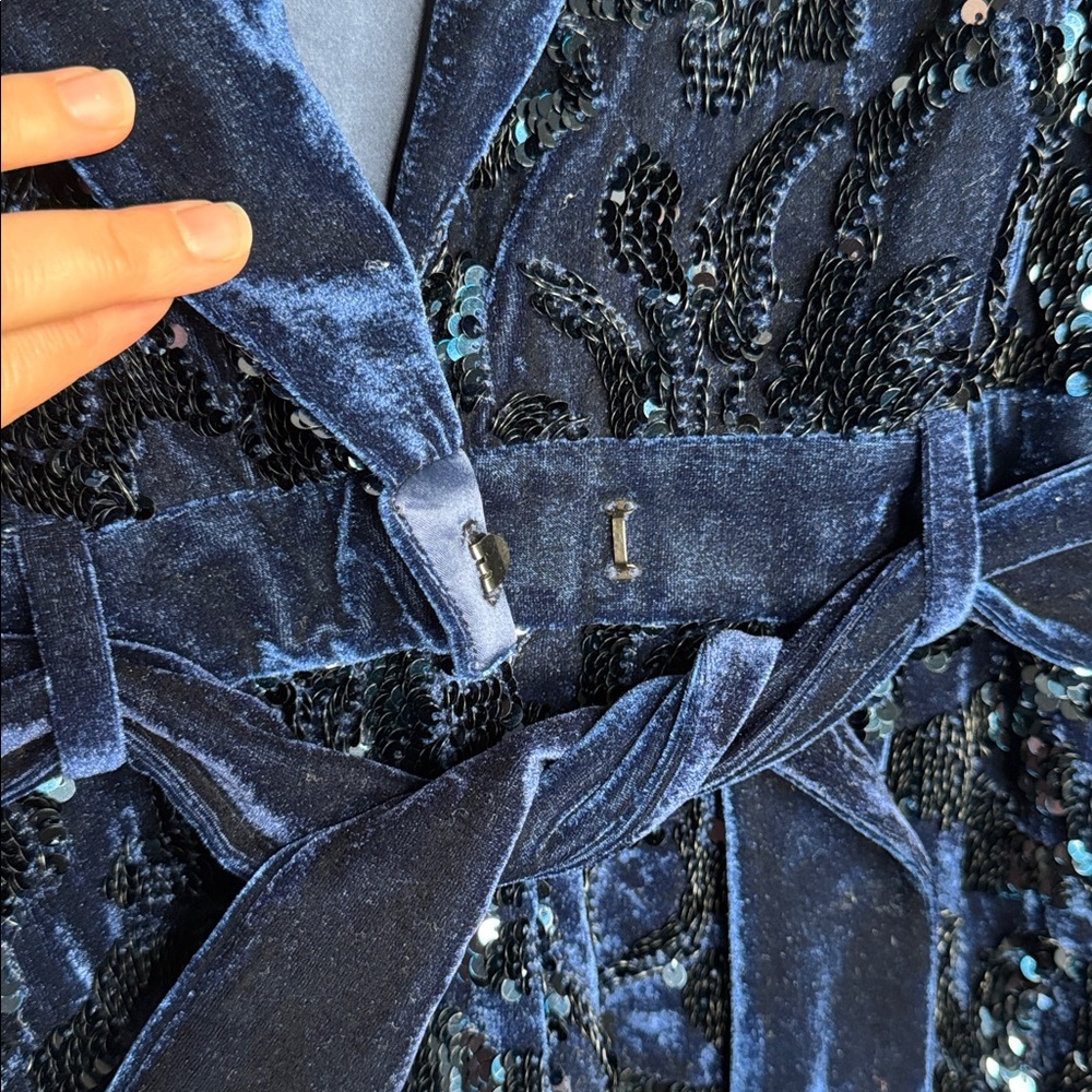 NEW Alexis Pamina Sequin Velvet Romper Midnight Blue XS New Years Going Out Glam - Picture 8 of 16